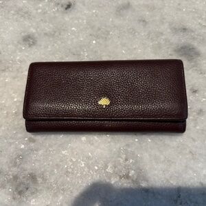 🍷 Mulberry Continental Tree Small Classic Wallet – Oxblood Grained Leather 🍷